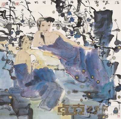 张望 2002年作 浴花图 镜心 69×69cm